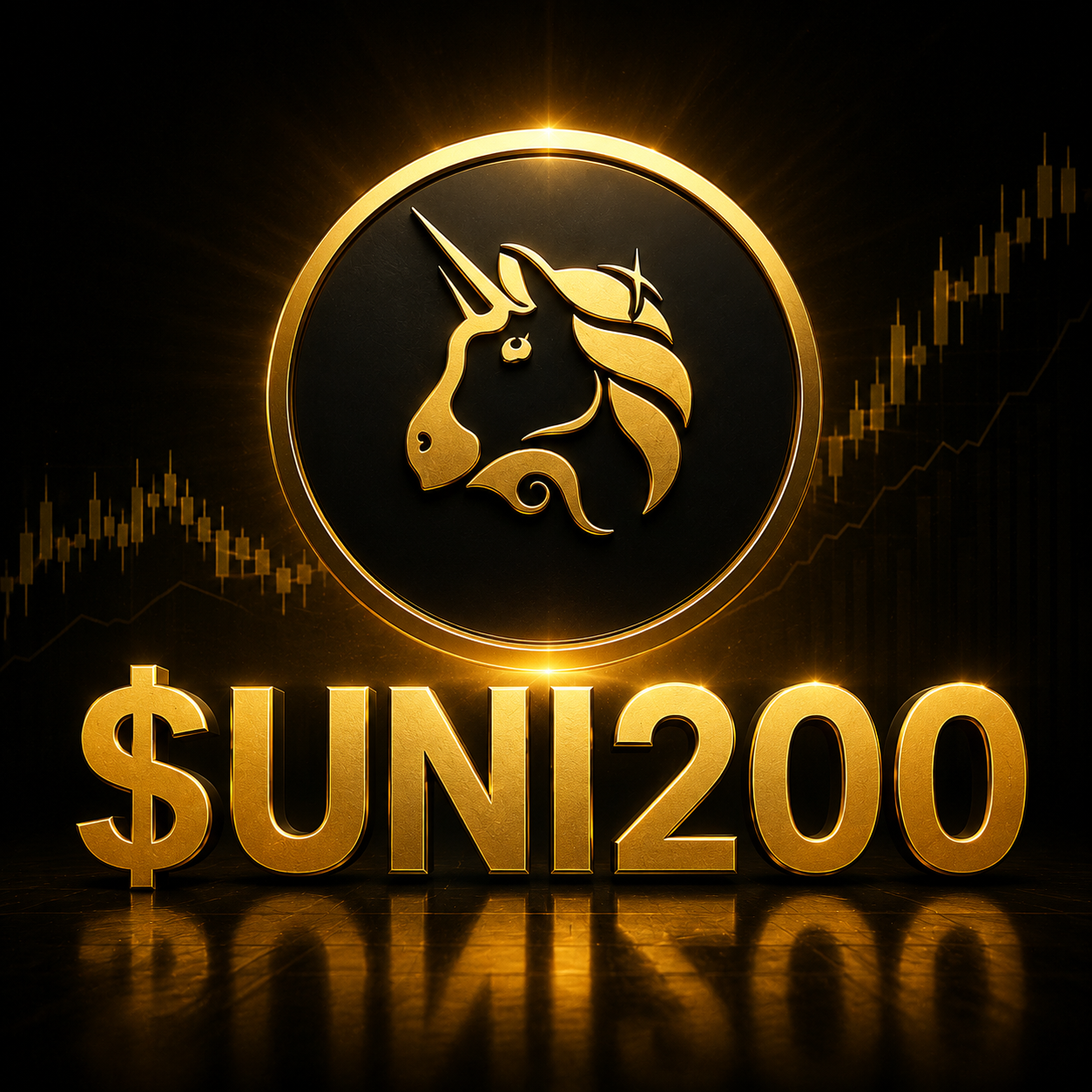 UNI200 gold unicorn coin